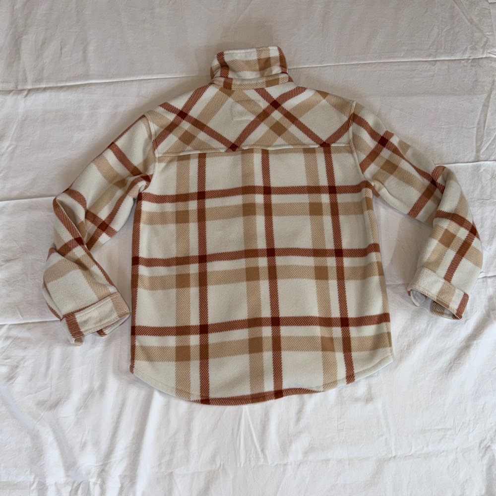 Women’s Sage Collective Fleece Shacket In Tan/Rust Combo Size Small - Picture 9 of 13